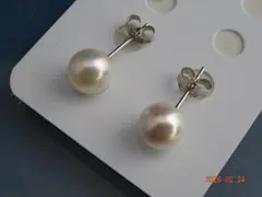 新品　あこや真珠8㎜　SV925ピアス