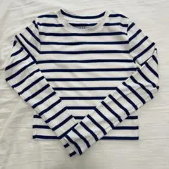 GAP RIB TEE XS ボーダー長袖クロップドTシャツ