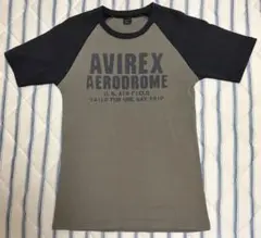 AVIREX U.S.A. ミリタリープリント　リブ生地Tシャツ