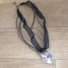 スワロフスキー　クリスタルAB ペンダント　ネックレス　大きなハート　日本製