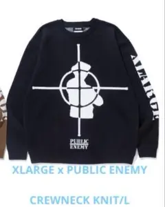 X LARGE x PUBLIC ENEMY CREWNECK KNIT L 黒