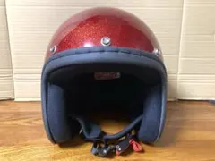 美品 ダムトラックス 赤ラメ ジェットヘルメット 57～60cm シールド付きのサムネイル