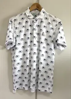 極美品☆and per se アンパスィ☆半袖 ポロシャツ サメ柄 ゴルフウェア