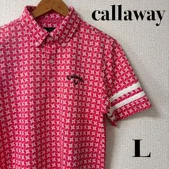 callaway キャロウェイ　メンズ　ゴルフ　総柄　ポロシャツ　半袖