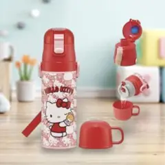 【保冷・保温】ハローキティ ステンレスボトル 超軽量2WAY 直飲みコップ付 ①