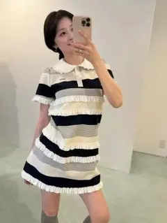 Bibiy. JAMIE FRILL DRESS ネイビー F - メルカリ