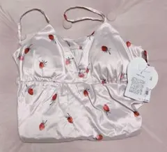 ジェラートピケ　キャミソール　バレンタイン　いちご柄