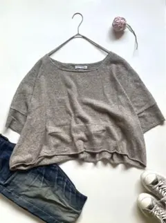 【美品】evam eva リネン 和紙 ニット 半袖 グレージュ 日本製 美品】evam eva リネン 和紙 ニット 半袖 グレージュ 日本製 - メルカリ