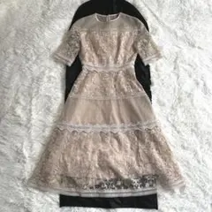 ✨極美品✨セルフォード オーナメント刺繍レースワンピース 36