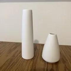ホワイト陶器　フラワーベース　2点セット　花瓶　ウェルカムスペース　結婚式