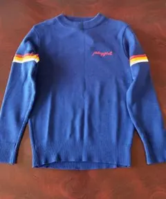 子ども服　Playgirlロゴ　　　ニット セーター　ネイビー