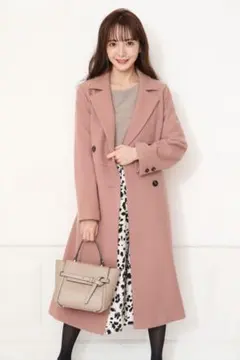 アプワイザーリッシェ ウールプリーツコート レンガ色