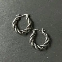 C*e様 シルバー925 silver ヘビーツイストフープピアス/軽研磨仕上げ