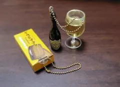 ミニチュア ストラップ　飲んだくれ横丁ワインボトル、バタークッキー 2個セット