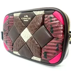 coach コーチ　ミニショルダー　パッチワーク　レザー　カメラバッグ