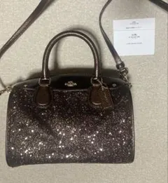 COACH コーチ ミニボストンバッグ 2way レザー ラメ　グリッター