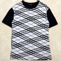 【美品✨】バーバリーブラックレーベル 半袖Tシャツ ノバチェック ホースロゴ刺繍