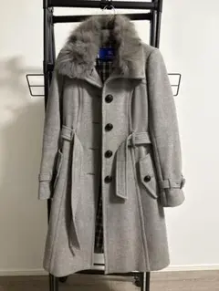 BURBERRY BLUE LABEL グレー ロングコート 2025年最新】BURBERRY BLUE LABEL レディース ロングコートの