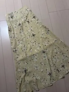 【美品】花柄　フレアロングスカート