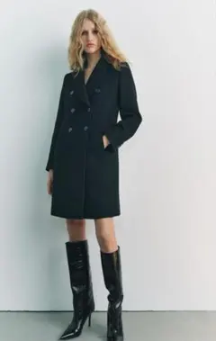 ZARA ウールダブルブレストコート