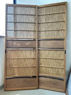 アンティーク 書院建具 組子細工 書院障子+欄間 擦りガラス - メルカリ