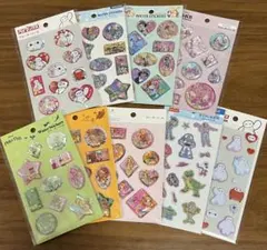 まとめ売り　9点セット　ウォーターシール　ふわふわシール　匿名配送　セリア