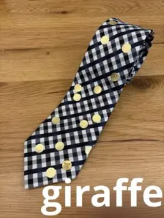 【美品】giraffe チェック柄 ドット ネクタイ