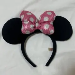 ディズニーリゾート　カチューシャ　ミニー　スパンコール