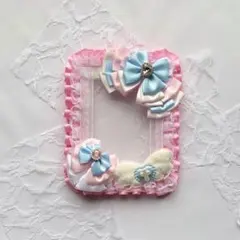 14 B7 硬質ケース　デコ　水色　ピンク　トレカケース