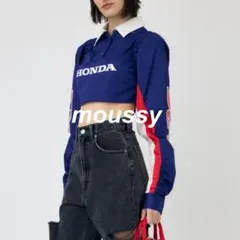 【新品タグ付き】moussy × HONDA コラボ クロップドシャツ ネイビー