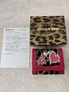 Think Bee! 三つ折り財布 レオパード ハートのサムネイル