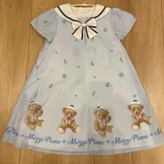 メゾピアノ マリンくま　セーラーカラーワンピース 120