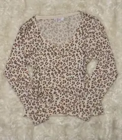 平成系グランジ森ガールy2kレオパード柄カーディガン