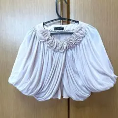 axes femme フラワーモチーフ 半袖ボレロ　カーディガン　結婚式　二次会