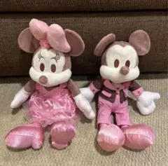 ミニーマウスとミッキーマウス バレンタイン ぬいぐるみ ディズニーストア