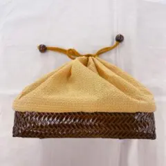 7659 巾着　浴衣バッグ　和装バッグ　カゴバッグ