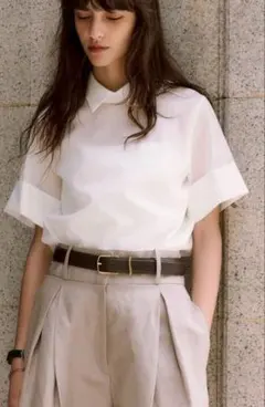 トップス deres sheer frame shirt white 新品 deresデレス Blanche/sheer frame shirtシャツ - メルカリ