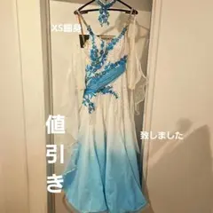 新品‼️青 ヒョウ柄 社交ダンスドレス 競技ドレス 社交ダンス - メルカリ