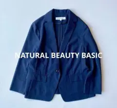 NATURAL BEAUTY BASIC ネイビー スーツ　夏　ジャケット　Sのサムネイル