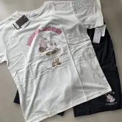 【新品タグ付き】ディズニー ミニー 上下セット L 半袖Tシャツ ハーフパンツ