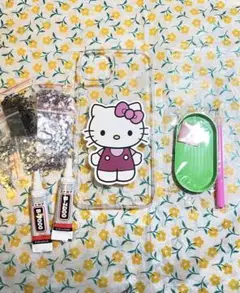 キティ　iPhoneケース　ハンドメイド　スパンコール　手作り　ハローキティ