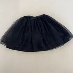ブラックラメ入り シフォンスカート☆120-130
