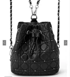 2Wayキルティングスタッズリュック[dd455] ブラック