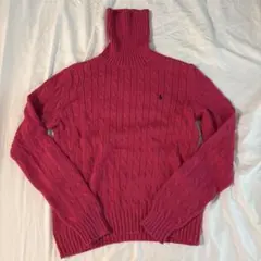POLO RALPH LAUREN ケーブルニット タートルネック 핑크