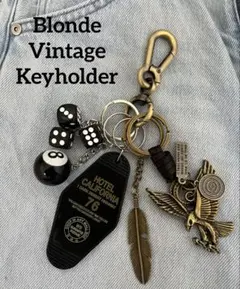 カラビナ キーリング シルバー ブロンド キーホルダー ヴィンテージ アメカジ