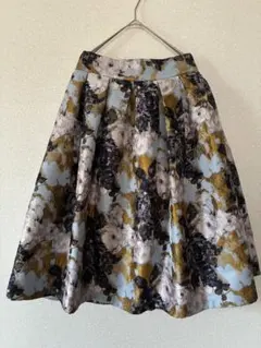 花柄フレアスカート ジャガード織　size M 美品