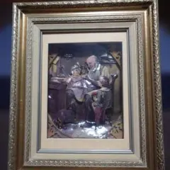 イギリス蚤の市 額 オランダ画家 アントンピークThe Carolers 切り絵
