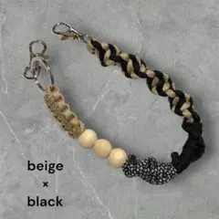 ベージュ ブラック ストラップ パラコード ハンドストラップ