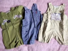 ベビーオーバーオール3点セット / 男の子用80センチ