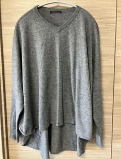 mizuiro ind ウール混 Vネック ワイド プルオーバー　フリー